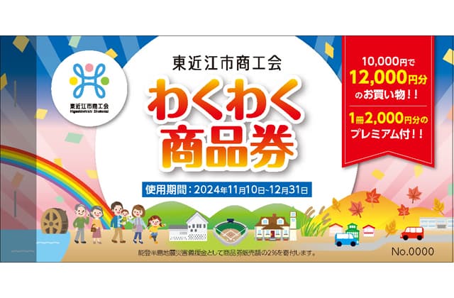 20%のプレミアム付きわくわく商品券