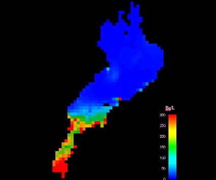 原発事故による琵琶湖影響予測 摂取制限の湖面拡大