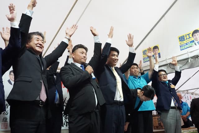 現職 堀江氏が無投票で再選