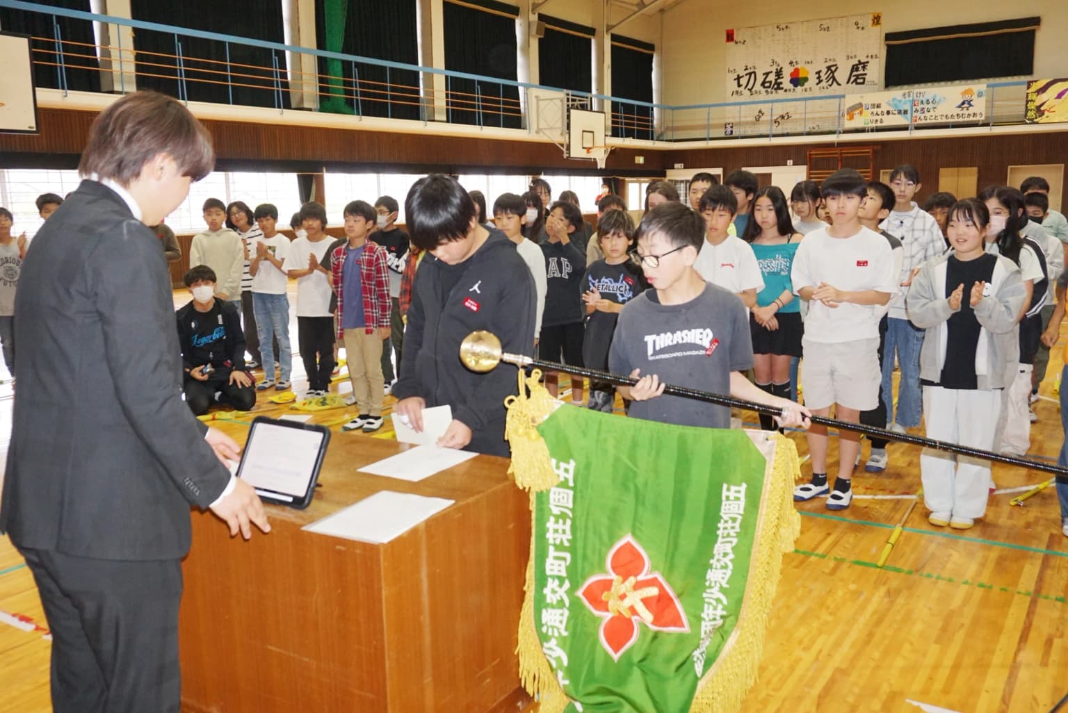 リーダーの自覚を新たに 五個荘交通少年団